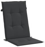 VidaXL Tuinstoelkussens 2 st hoge rug 120x50x3 cm stof zwart