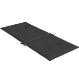 VidaXL Tuinstoelkussens 2 st hoge rug 120x50x3 cm stof zwart