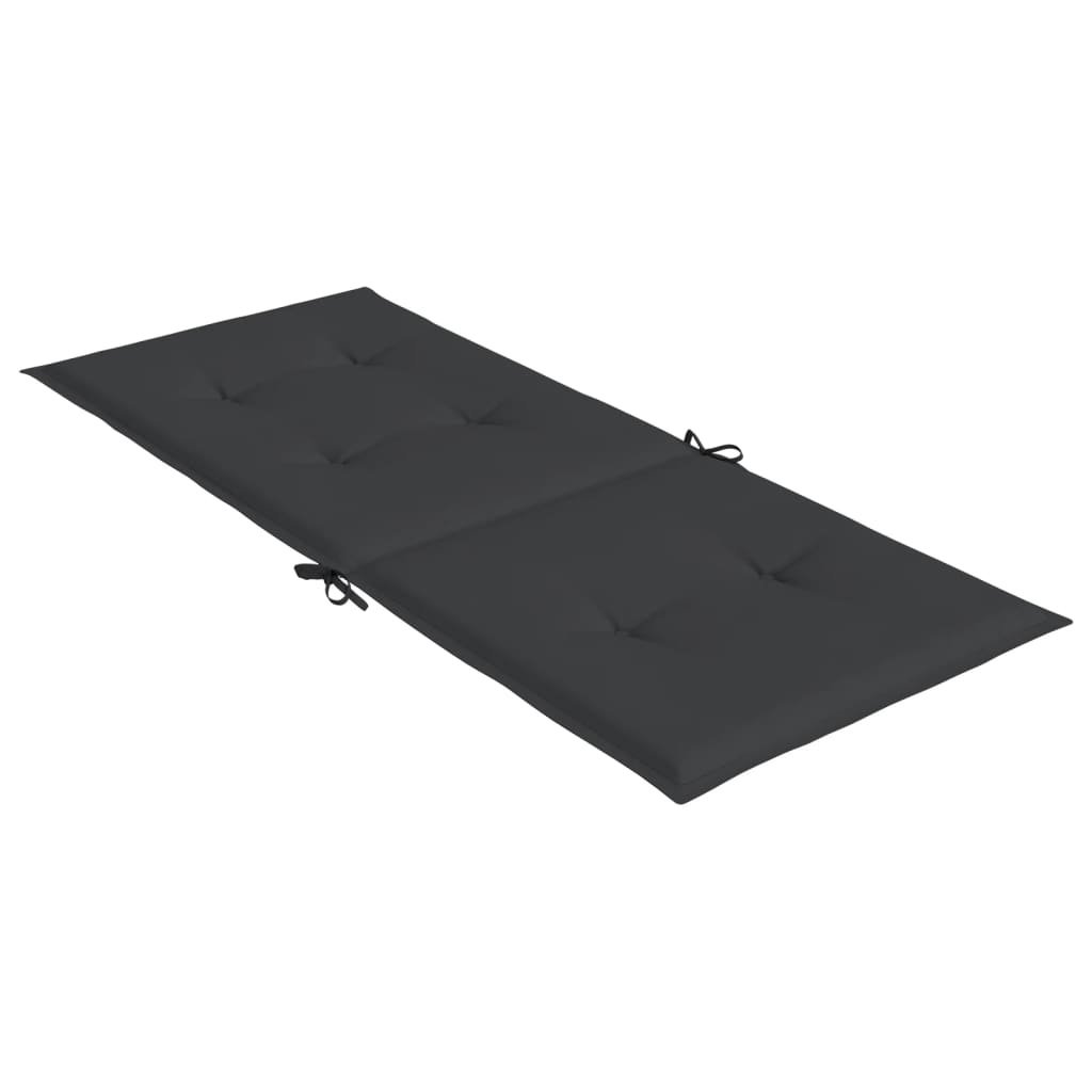 VidaXL Tuinstoelkussens 2 st hoge rug 120x50x3 cm stof zwart