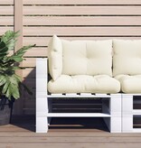 VidaXL Palletkussens 3 st stof crèmekleurig