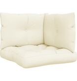 VidaXL Palletkussens 3 st stof crèmekleurig