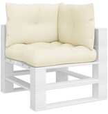 VidaXL Palletkussens 3 st stof crèmekleurig