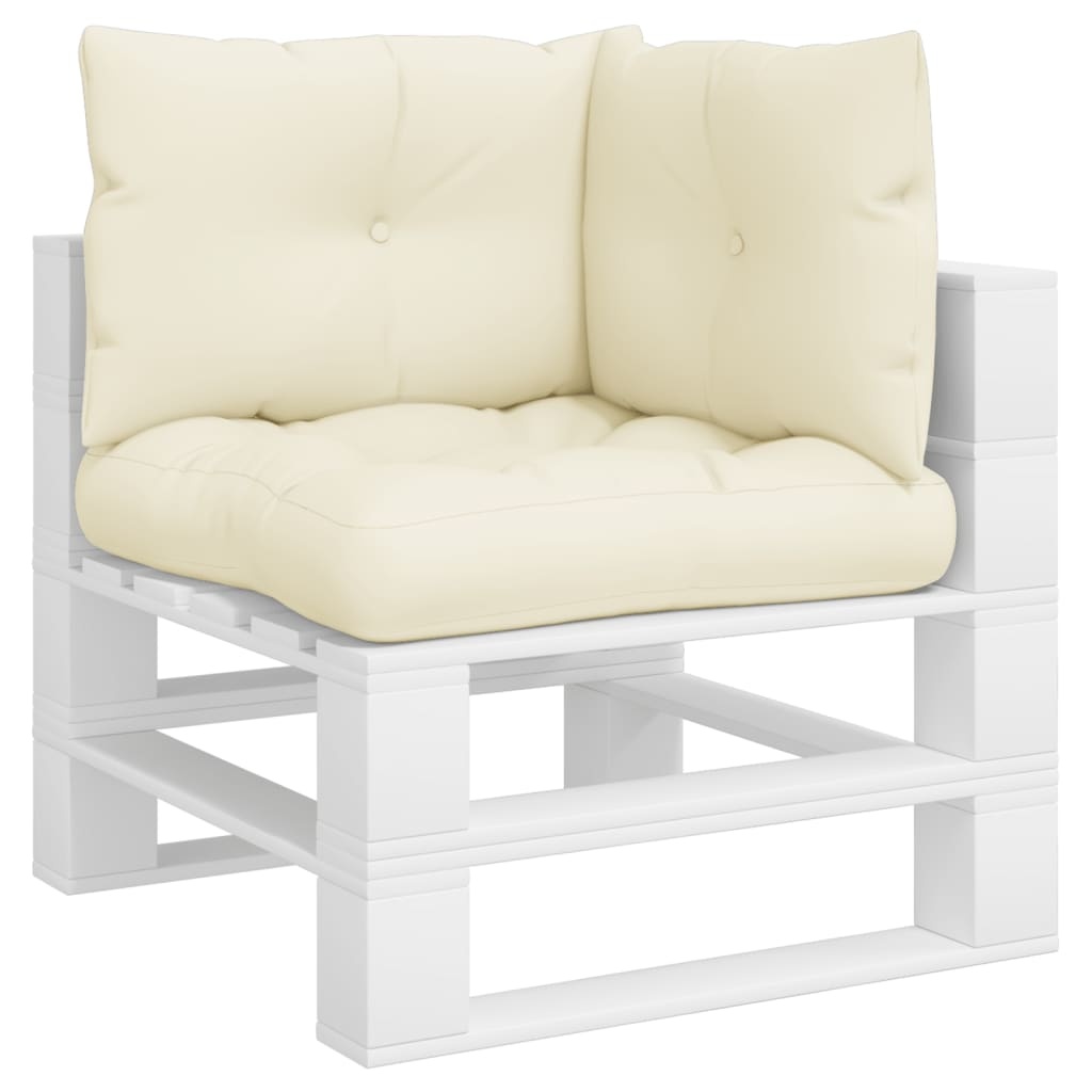 VidaXL Palletkussens 3 st stof crèmekleurig