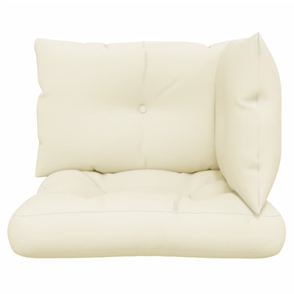 VidaXL Palletkussens 3 st stof crèmekleurig