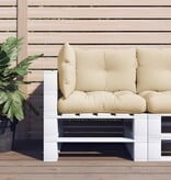 VidaXL Palletkussens 3 st stof beige