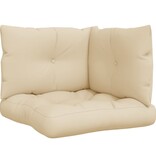 VidaXL Palletkussens 3 st stof beige