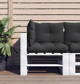 VidaXL Palletkussens 3 st stof zwart