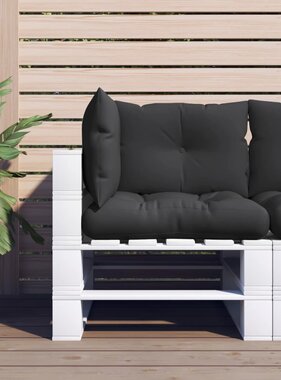 VidaXL Palletkussens 3 st stof zwart