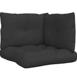 VidaXL Palletkussens 3 st stof zwart