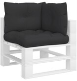 VidaXL Palletkussens 3 st stof zwart