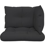 VidaXL Palletkussens 3 st stof zwart