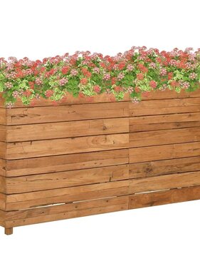 VidaXL Plantenbak verhoogd 150x40x72 cm gerecycled teakhout en staal