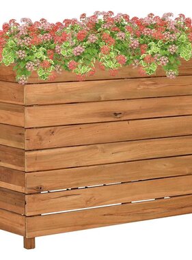 VidaXL Plantenbak verhoogd 100x40x72 cm gerecycled teakhout en staal