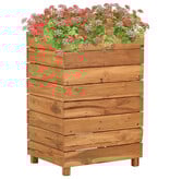 VidaXL Plantenbak verhoogd 50x40x72 cm gerecycled teakhout en staal