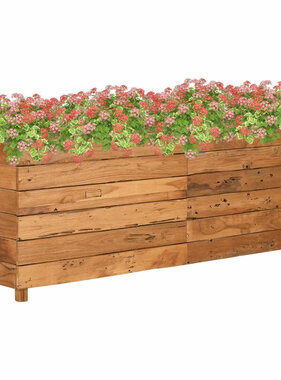VidaXL Plantenbak verhoogd 150x40x55 cm gerecycled teakhout en staal