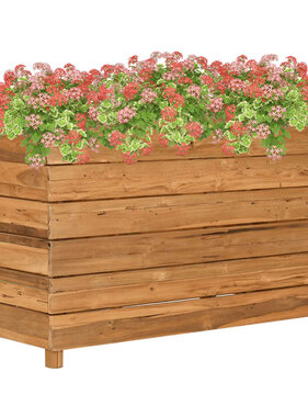 VidaXL Plantenbak verhoogd 100x40x38 cm gerecycled teakhout en staal