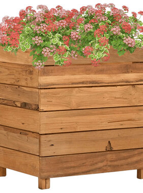 VidaXL Plantenbak verhoogd 50x40x55 cm gerecycled teakhout en staal