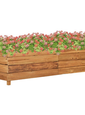 VidaXL Plantenbak verhoogd 150x40x38 cm gerecycled teakhout en staal