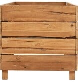 VidaXL Plantenbak verhoogd 150x40x38 cm gerecycled teakhout en staal