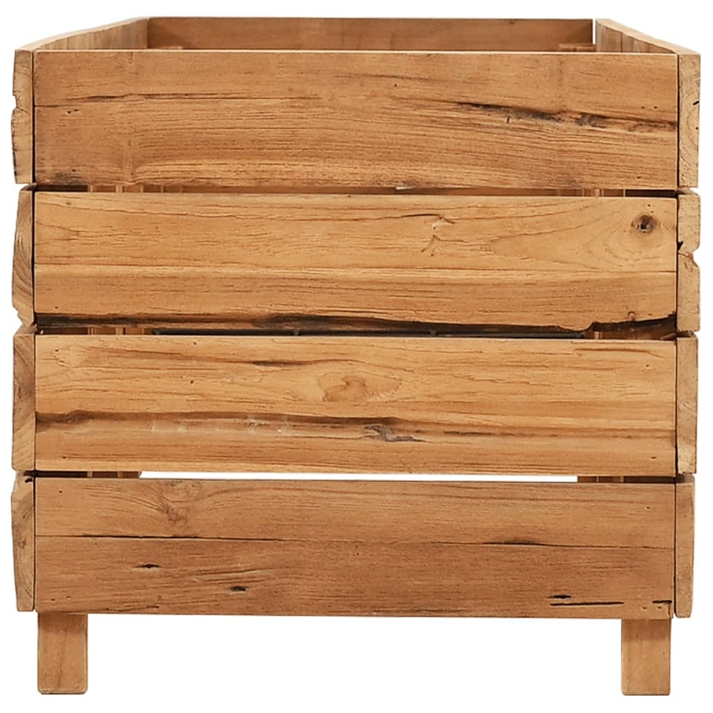 VidaXL Plantenbak verhoogd 150x40x38 cm gerecycled teakhout en staal
