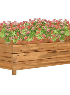 VidaXL Plantenbak verhoogd 100x40x38 cm gerecycled teakhout en staal