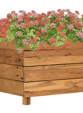 VidaXL Plantenbak verhoogd 50x40x38 cm gerecycled teakhout en staal