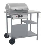 VidaXL Gasbarbecue met 3-laags zijtafel zwart en zilverkleurig