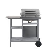 VidaXL Gasbarbecue met 3-laags zijtafel zwart en zilverkleurig