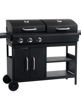 VidaXL Gas-/houtskoolbarbecue met 3 branders