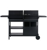 VidaXL Gas-/houtskoolbarbecue met 3 branders