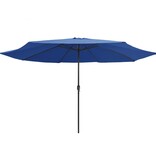 VidaXL Parasol met metalen paal 390 cm azuurblauw
