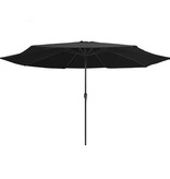 VidaXL Parasol met metalen paal 390 cm zwart