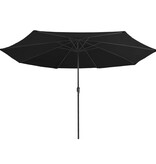 VidaXL Parasol met metalen paal 390 cm zwart