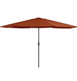 VidaXL Parasol met metalen paal 390 cm terracottakleurig