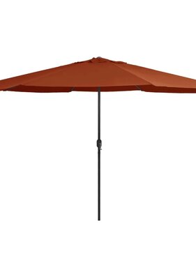 VidaXL Parasol met metalen paal 390 cm terracottakleurig