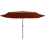 VidaXL Parasol met metalen paal 390 cm terracottakleurig