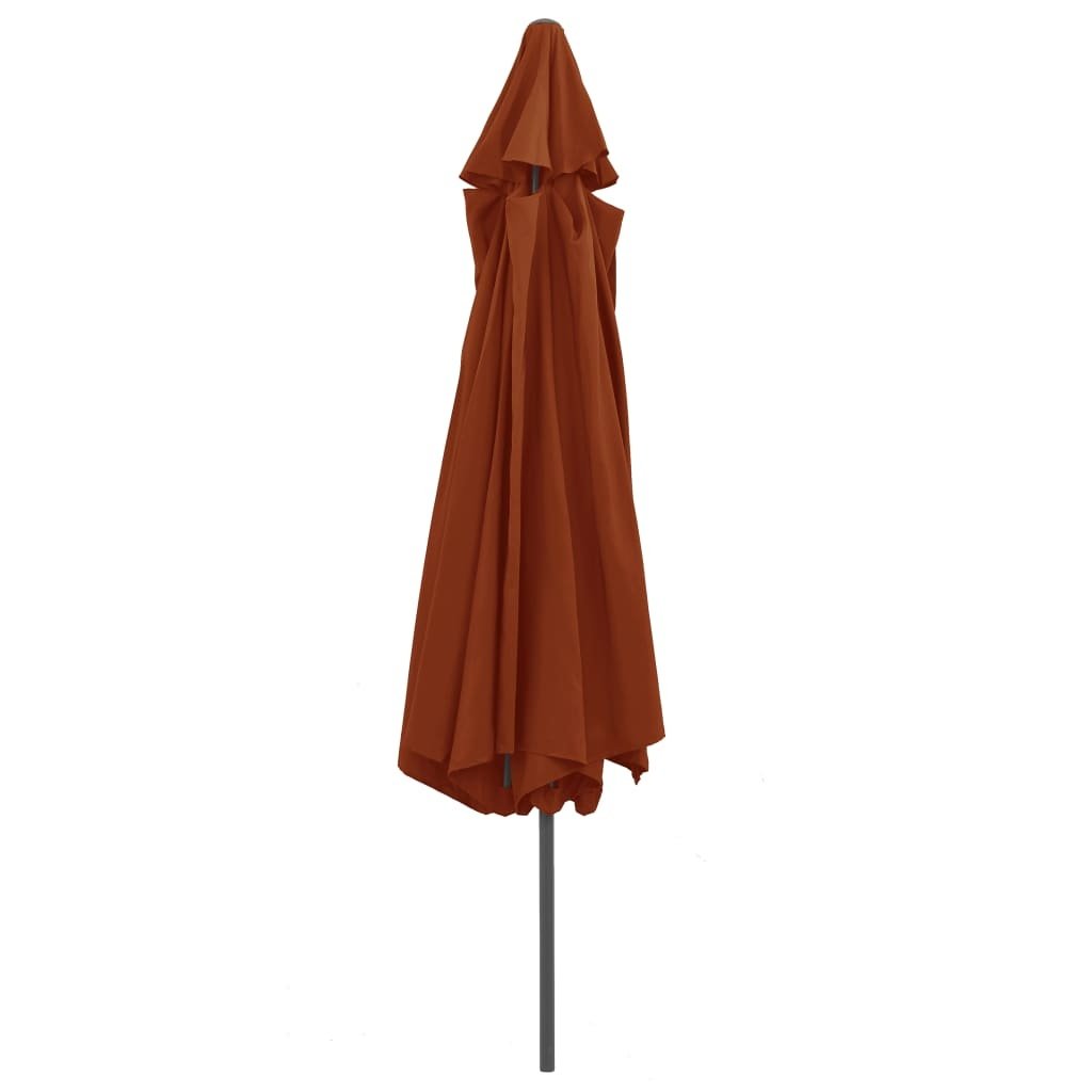 VidaXL Parasol met metalen paal 390 cm terracottakleurig