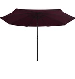 VidaXL Parasol met metalen paal 390 cm bordeauxrood