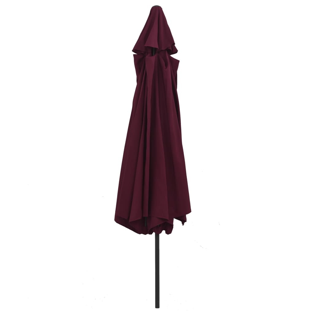 VidaXL Parasol met metalen paal 390 cm bordeauxrood