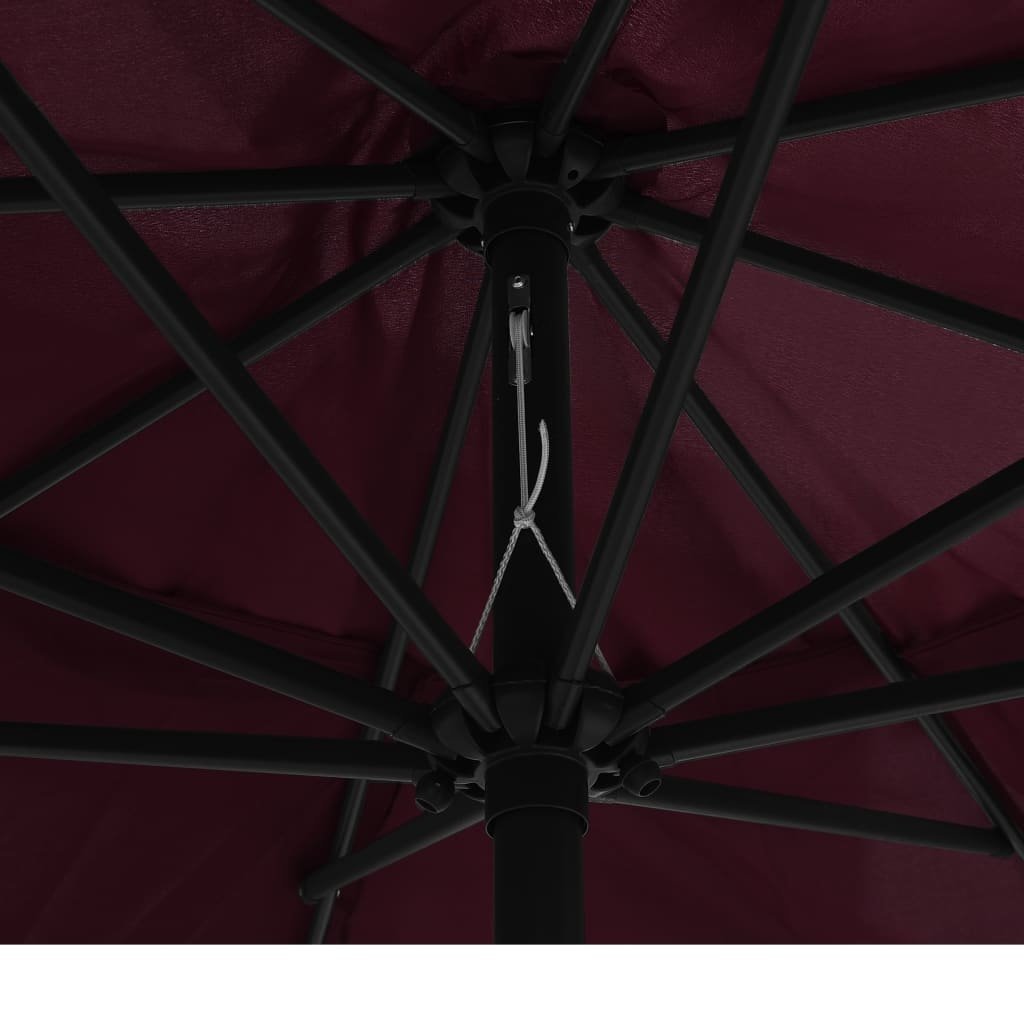 VidaXL Parasol met metalen paal 390 cm bordeauxrood