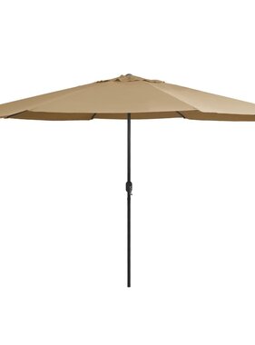 VidaXL Parasol met metalen paal 390 cm taupe