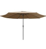 VidaXL Parasol met metalen paal 390 cm taupe