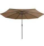 VidaXL Parasol met metalen paal 390 cm taupe