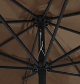 VidaXL Parasol met metalen paal 390 cm taupe