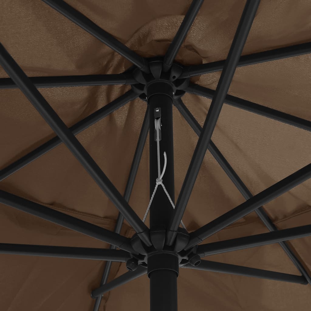 VidaXL Parasol met metalen paal 390 cm taupe