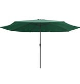 VidaXL Parasol met metalen paal 390 cm groen