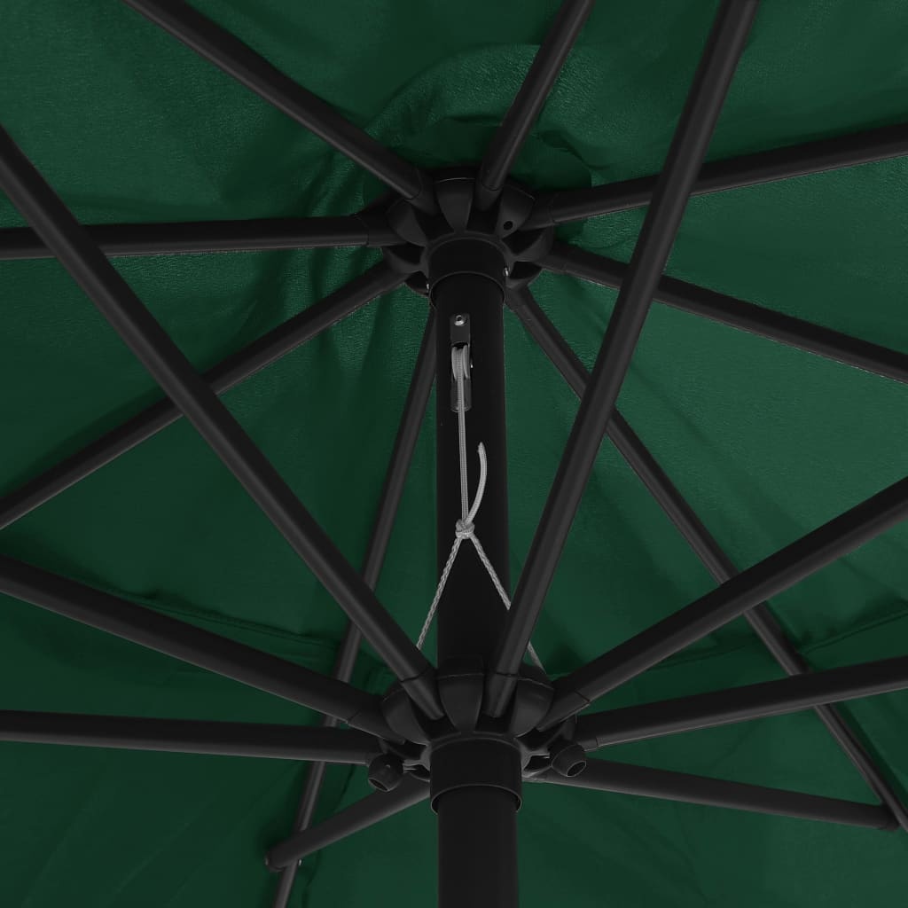 VidaXL Parasol met metalen paal 390 cm groen