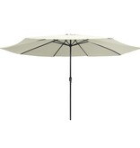 VidaXL Parasol met metalen paal 390 cm zandwit