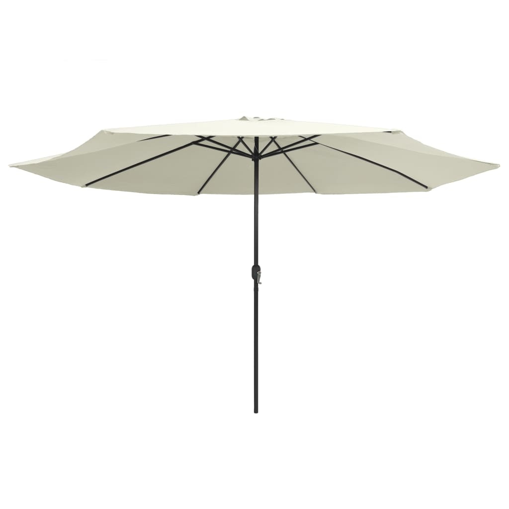 VidaXL Parasol met metalen paal 390 cm zandwit