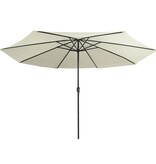 VidaXL Parasol met metalen paal 390 cm zandwit